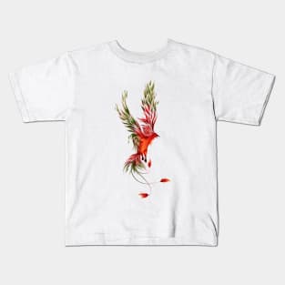 Red-Green Flying Phoenix Kids T-Shirt